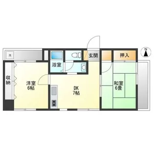 フラッツ美和【1階】の間取り