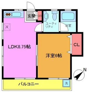 クレール加納B【1階】の間取り