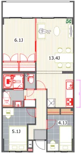 ルワージュ企救丘【3階】の間取り