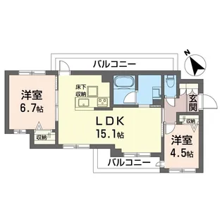 デューウッド C【1階】の間取り