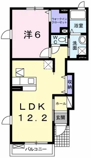 プラシード・エテルノB【1階】の間取り