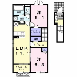 メゾンボヌール【2階】の間取り