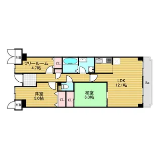 ファミリア三国【4階】の間取り