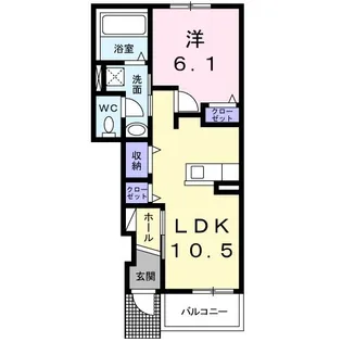レジデンス リーキ雅【1階】の間取り