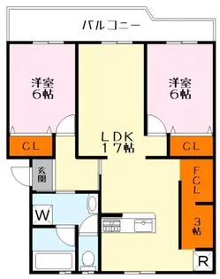 膳所ハイツ6号棟【3階】の間取り