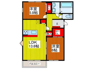 カスティ-ラ【1階】の間取り