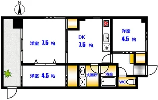 ダイアパレス舟入【1階】の間取り