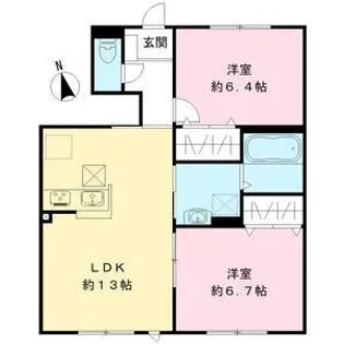 フェリーチェ長良ケ丘A【1階】の間取り