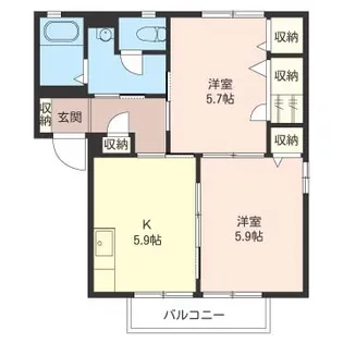 シャーメゾンしらさぎB【1階】の間取り