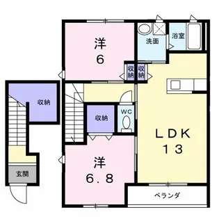 メゾンみやびC【2階】の間取り