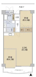 マリンパレス明石【9階】の間取り