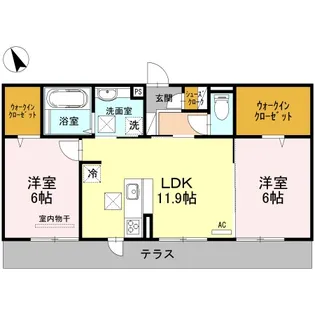 グラン フェリス【1階】の間取り
