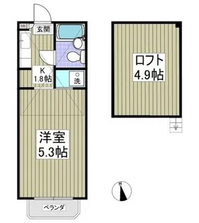 ライトサーム久米川【1階】の間取り
