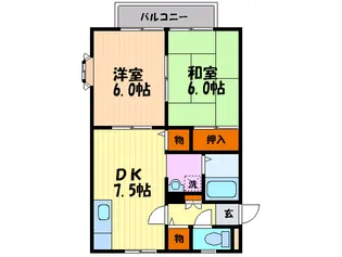 ウィンディアコリーヌAB棟【2階】の間取り