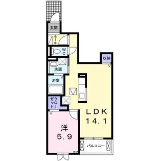 サウスブルック【1階】の間取り