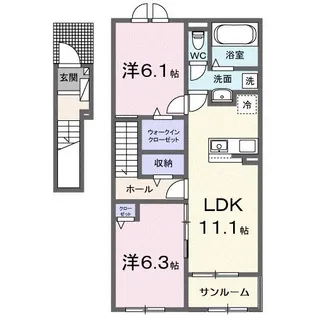 メゾン ド ソアレI【2階】の間取り