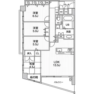 レイセニット奈良グラン・ヴェルジェ【6階】の間取り