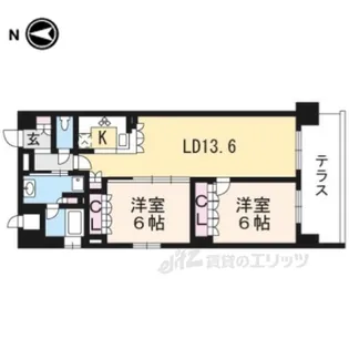 リーガル京都聖護院【1階】の間取り