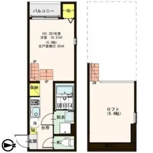 ハーモニーテラス六丁の目V【1階】の間取り