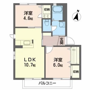 イル・ソーレTOWN B【2階】の間取り
