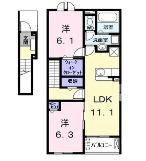 シャンヴェール【2階】の間取り