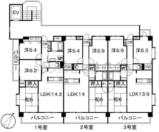 モンアルカディア三宅弐番館【2階】の間取り