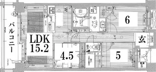 プレサンス京都一乗寺【5階】の間取り