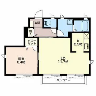 アムールフジ【1階】の間取り