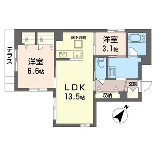 ヴィラアルボ II【1階】の間取り