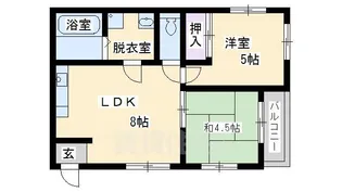 イーストヴィレッジ山田【1階】の間取り