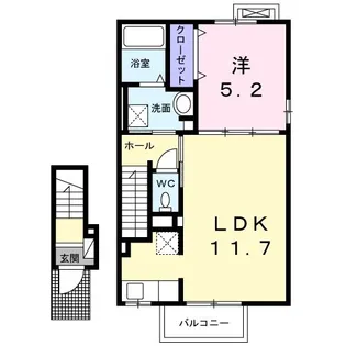 カーサ マツサキA【2階】の間取り
