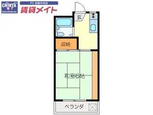 コーポレッド【2階】の間取り