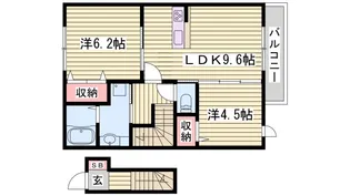 サニーDハウス芝町イーストE棟【2階】の間取り