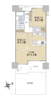 ワコーレ ザ・リーブル神戸【1階】の間取り