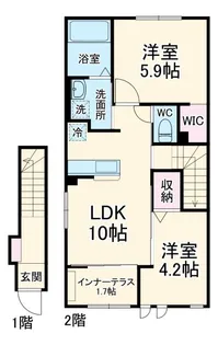 シエル エトワール【2階】の間取り