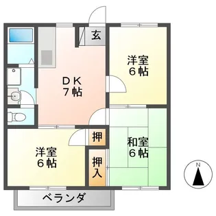 カトルセゾン B【2階】の間取り