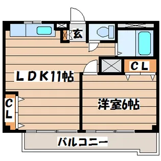 リーベンス二日町【6階】の間取り