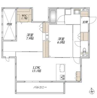 MILLE MERCIS~ミルメルシー~【2階】の間取り