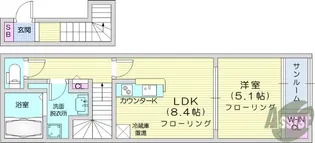 サニーサーガ【2階】の間取り