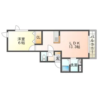 レユシール・ミズ【3階】の間取り