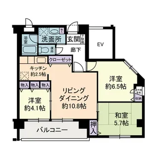 ハルセン武蔵小杉【2階】の間取り