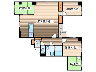 丸美シャト-大須【3階】の間取り