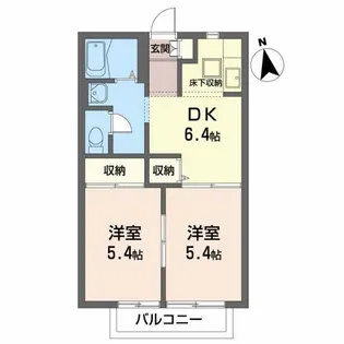 カーサ小田原【1階】の間取り
