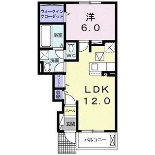 ベルオーブK【1階】の間取り