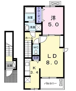 レジデンスウッズ【2階】の間取り