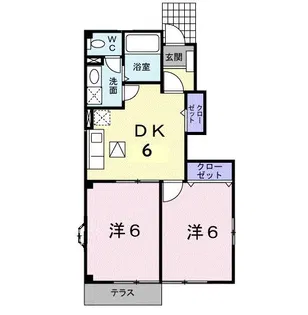 ル-ベンスビラA【1階】の間取り