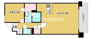 ロイヤルパークスなんば【8階】の間取り