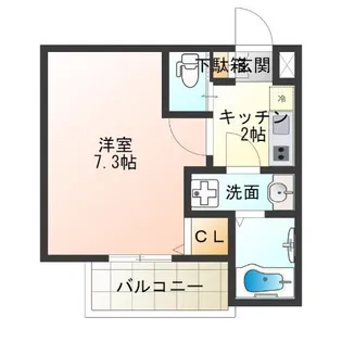 アッシュメゾン天王寺SouthII【3階】の間取り