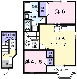 リバティさつきB【2階】の間取り