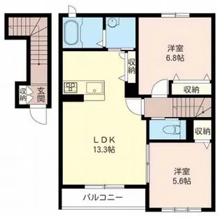 コートリベーラI【2階】の間取り